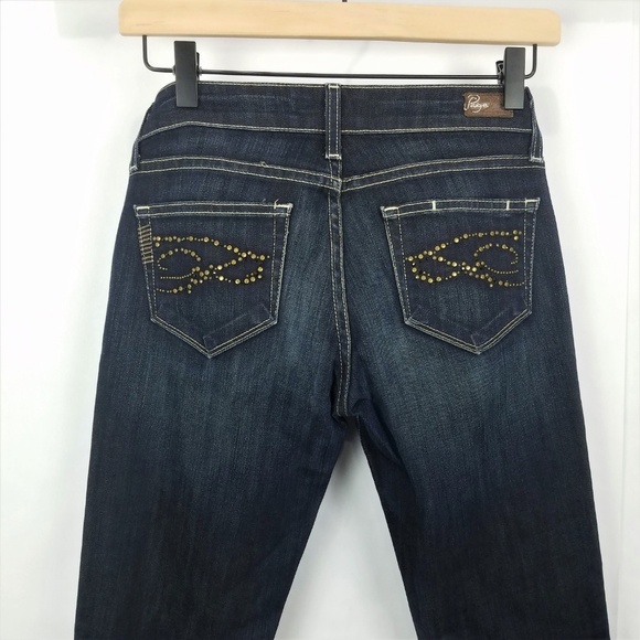 Paige Blue Heights Skinny Leg Dark Wash Jeans - Picture 5 of 8